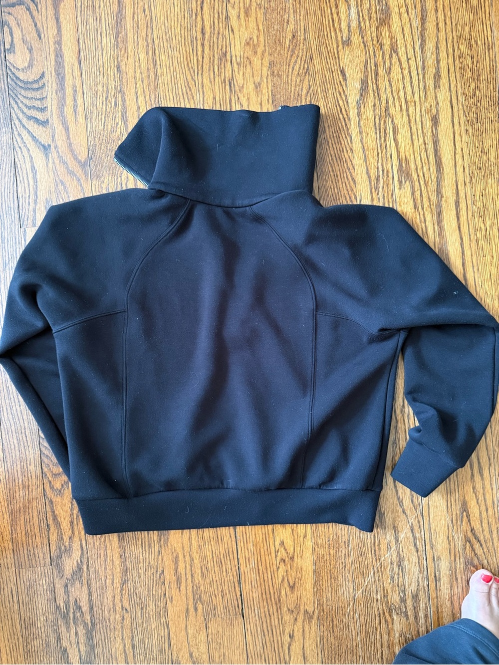 SPANX Air Essentials Black Women's Quarter-Zip Pullover Sweatshirt - Picture 3 of 4